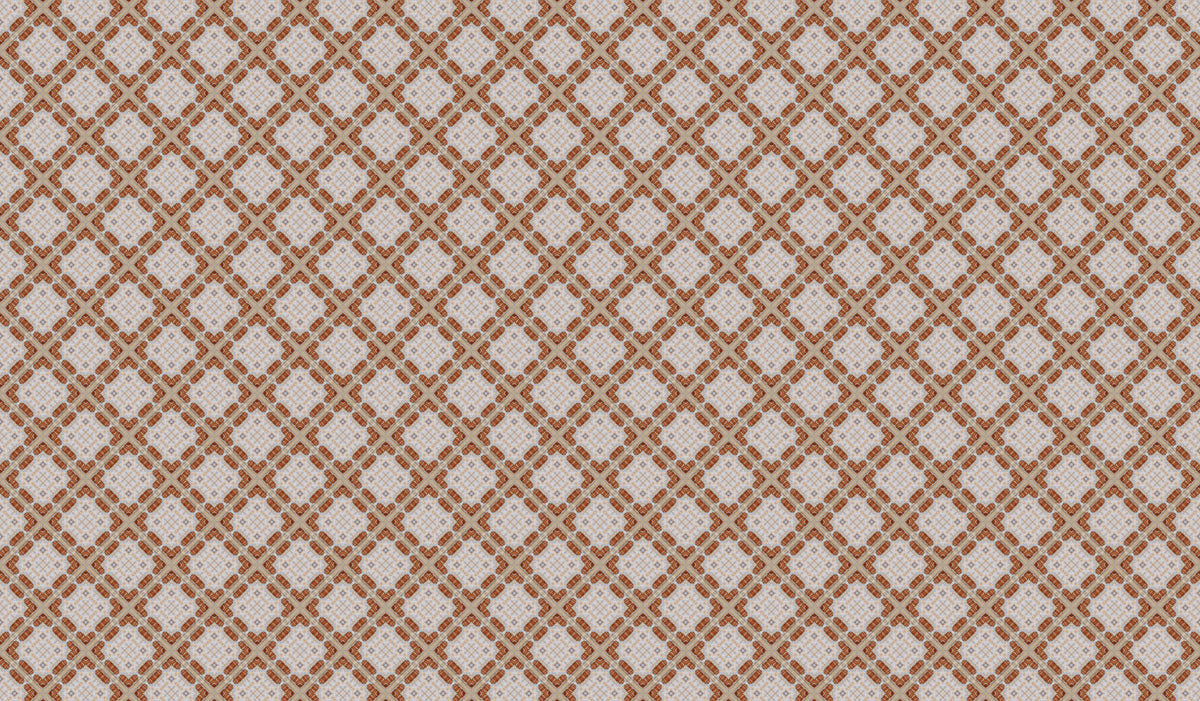 Minimalist Terracotta Geometric Grid Wallpaper⁠ in your room — zoomed