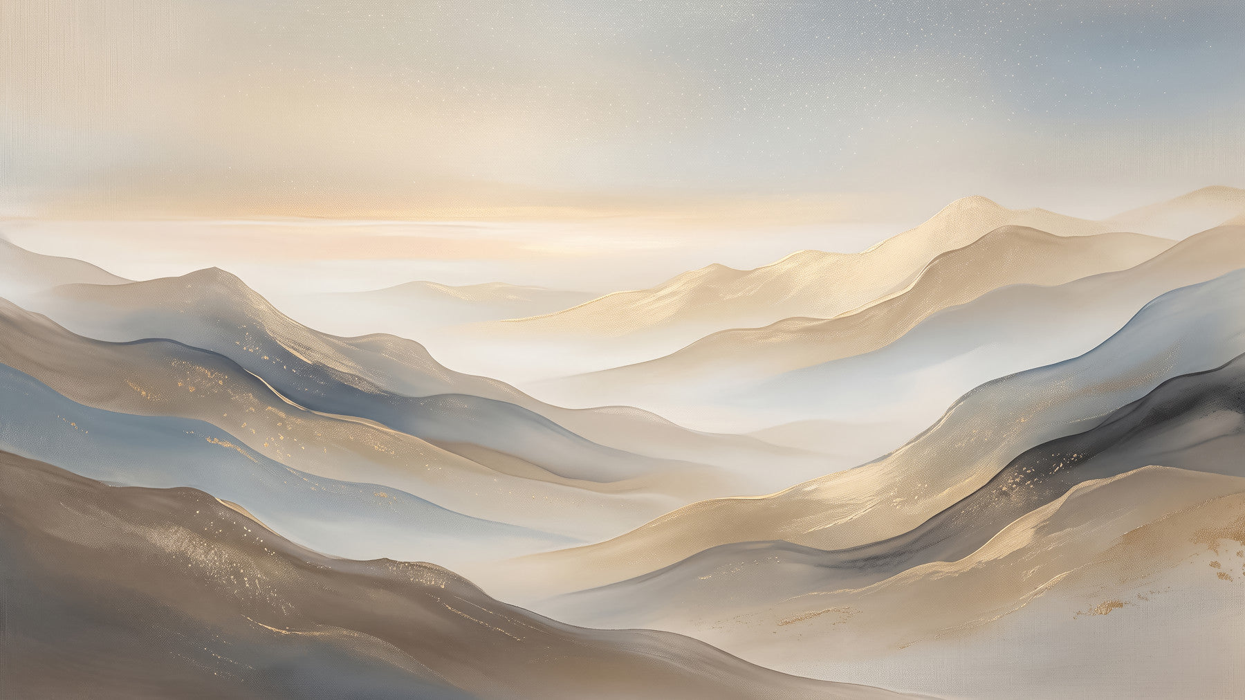 Serene Dawn Mountain Layers Wall Mural