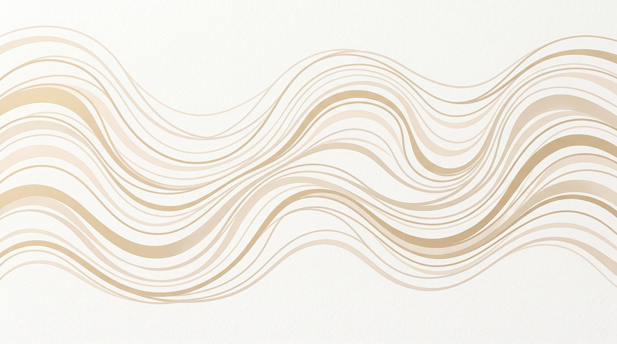 Cream and Beige Fluid Wave Lines Wall Mural in your room