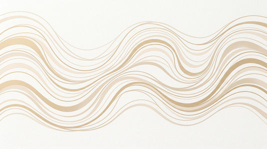 Cream and Beige Fluid Wave Lines Wall Mural