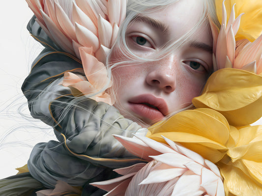 Ethereal Floral Portraiture Wall Mural