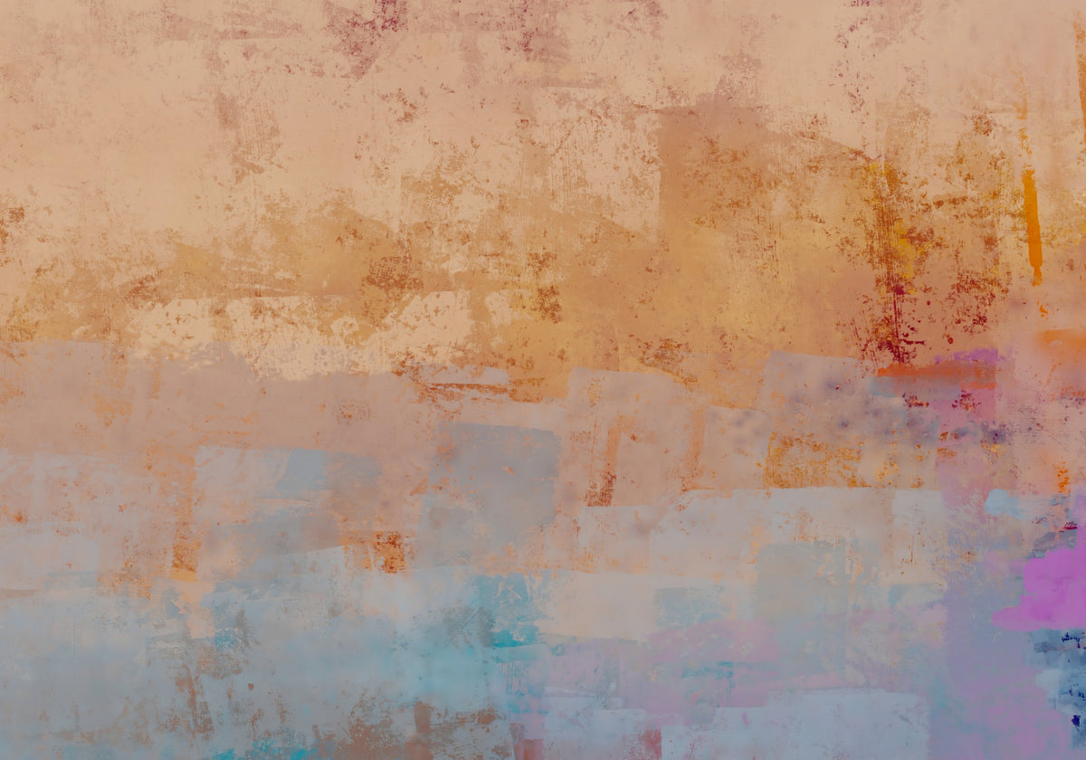 Sunset Horizon Brushstrokes Wall Mural in your room — zoomed