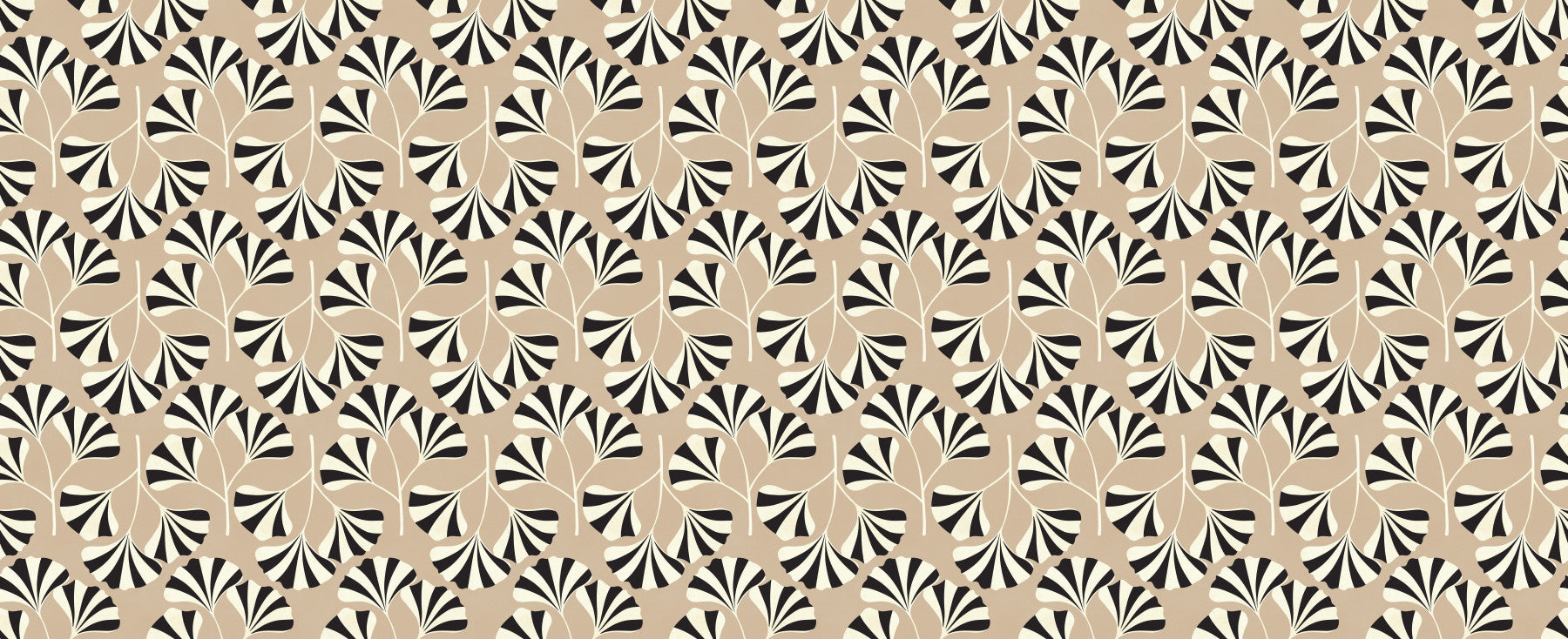 Minimalist Ginko Leaf Pattern Wall Mural