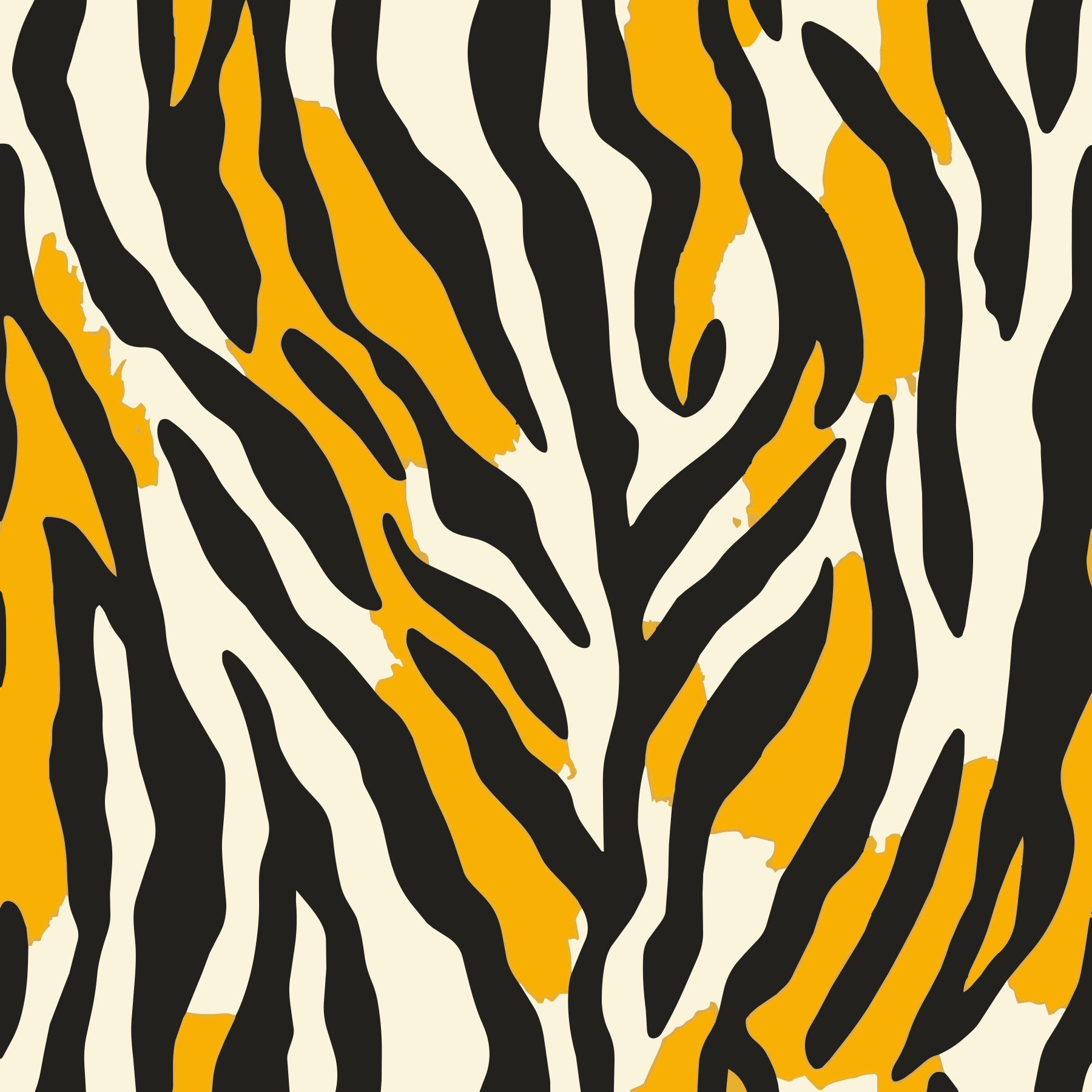 Contemporary Ochre Zebra Stripe Pattern Wallpaper⁠