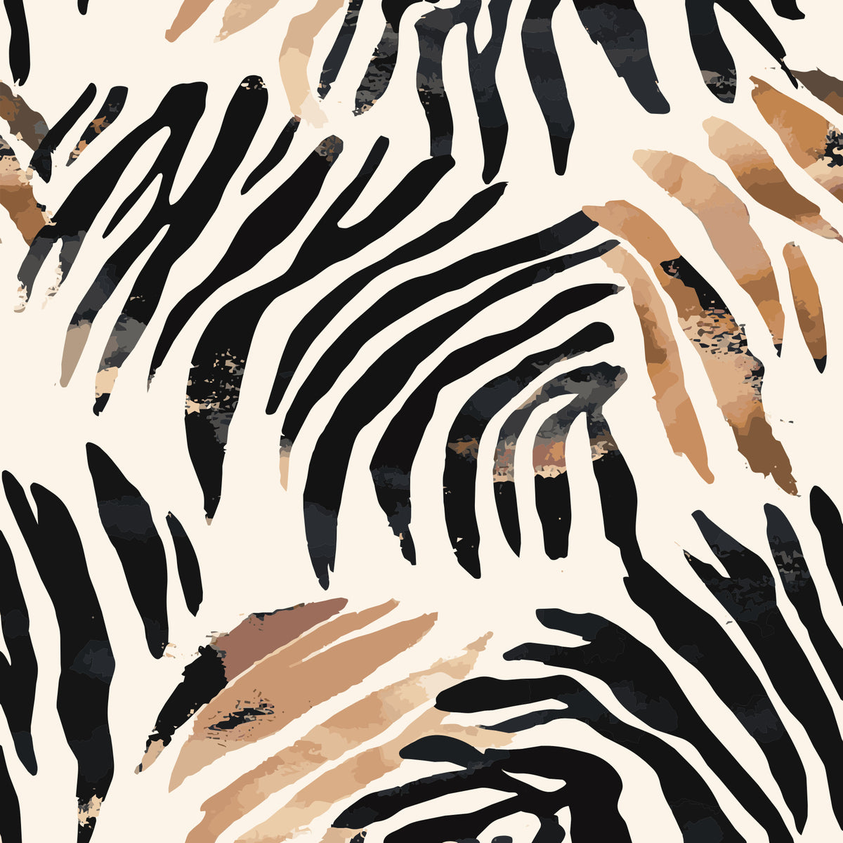 Abstract Zebra Stripe Brushwork Wallpaper⁠ in your room — zoomed