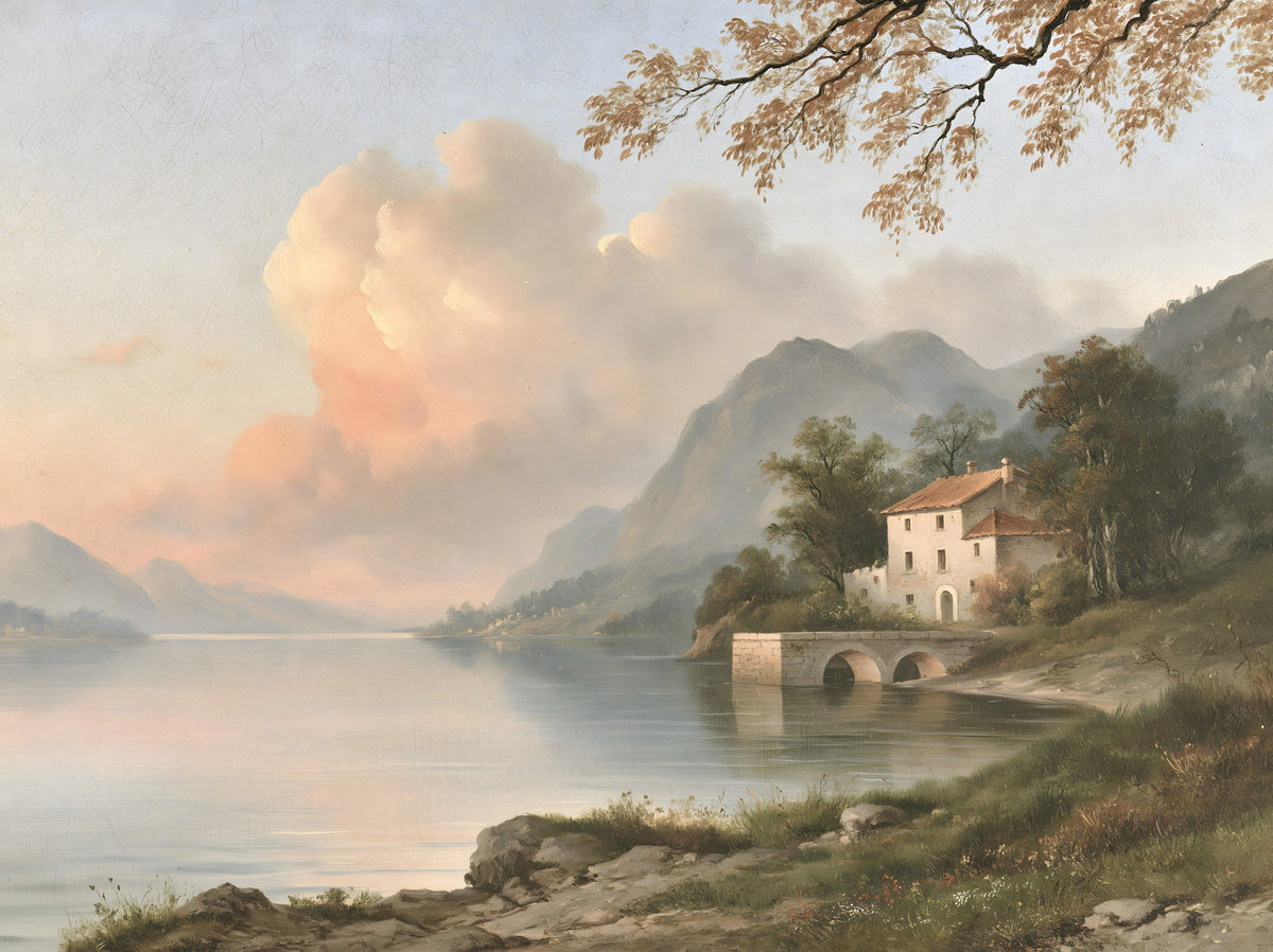 Italian Lake Villa Landscape Wall Mural in your room — zoomed