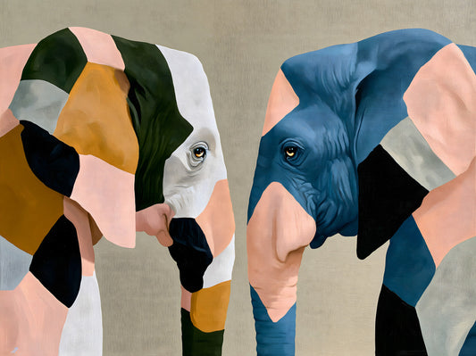 Abstract Elephant Encounter Wall Mural