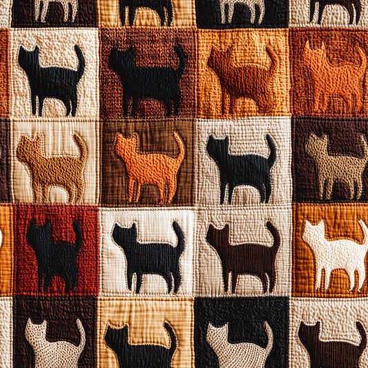 Feline Quilt Grid Wallpaper⁠