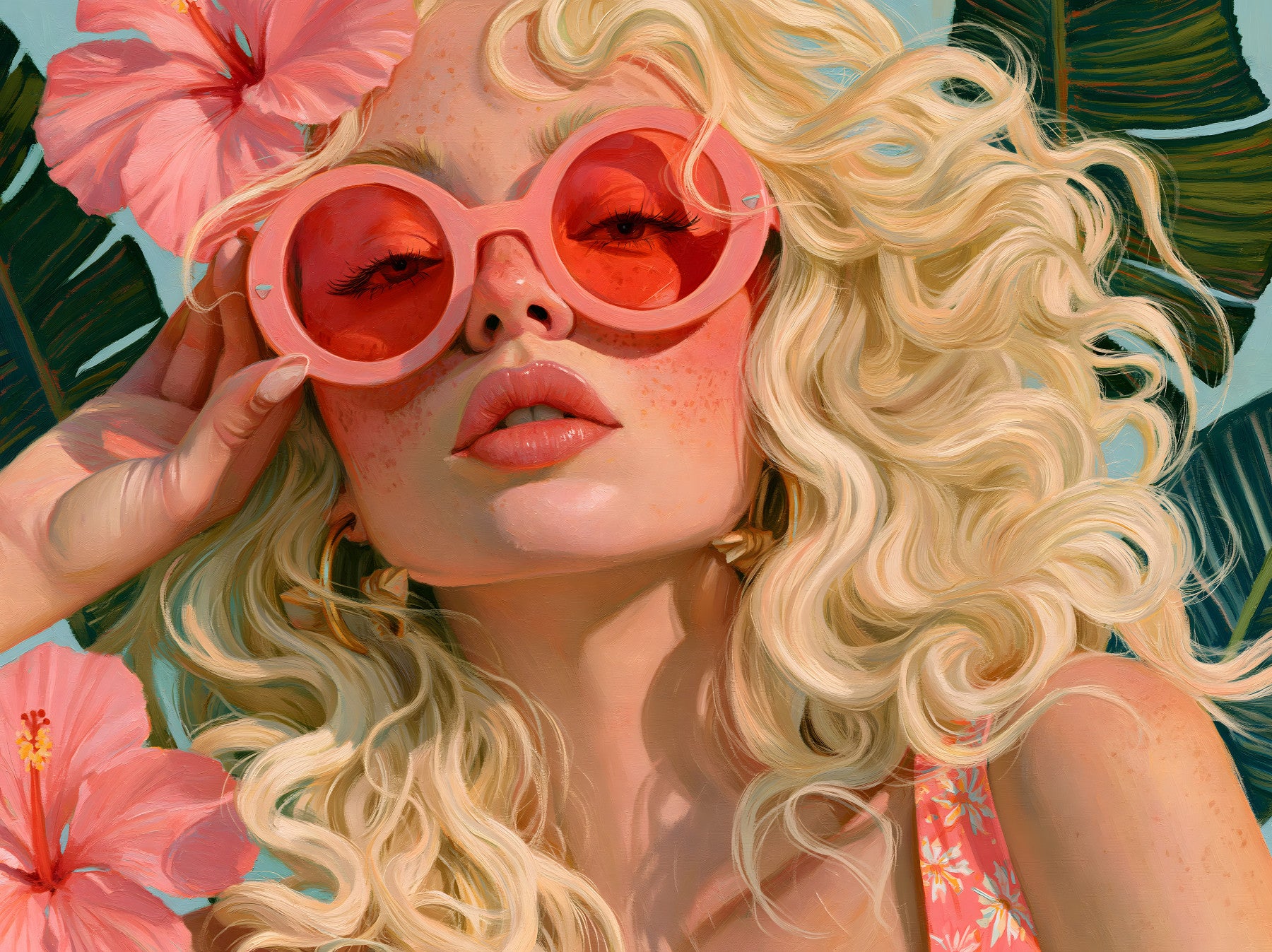 Sun-Drenched Summer Muse Wall Mural