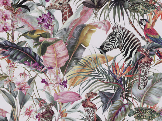 Exotic Fauna and Lush Flora Mural Wall Mural