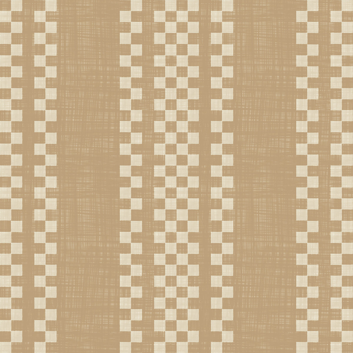 Ticking Checker Stripes - Beige Canvas Wallpaper⁠ in your room