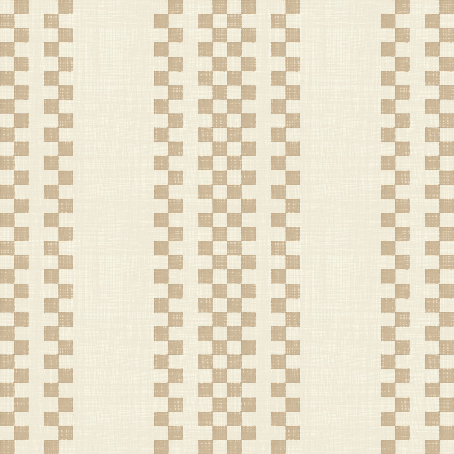 Ticking Checker Stripes - Beige Wallpaper⁠