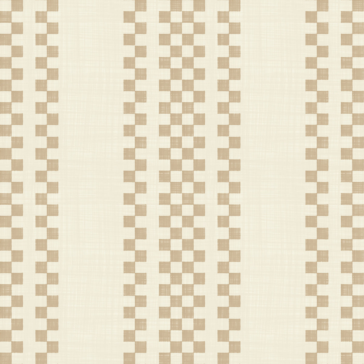 Ticking Checker Stripes - Beige Wallpaper⁠ in your room