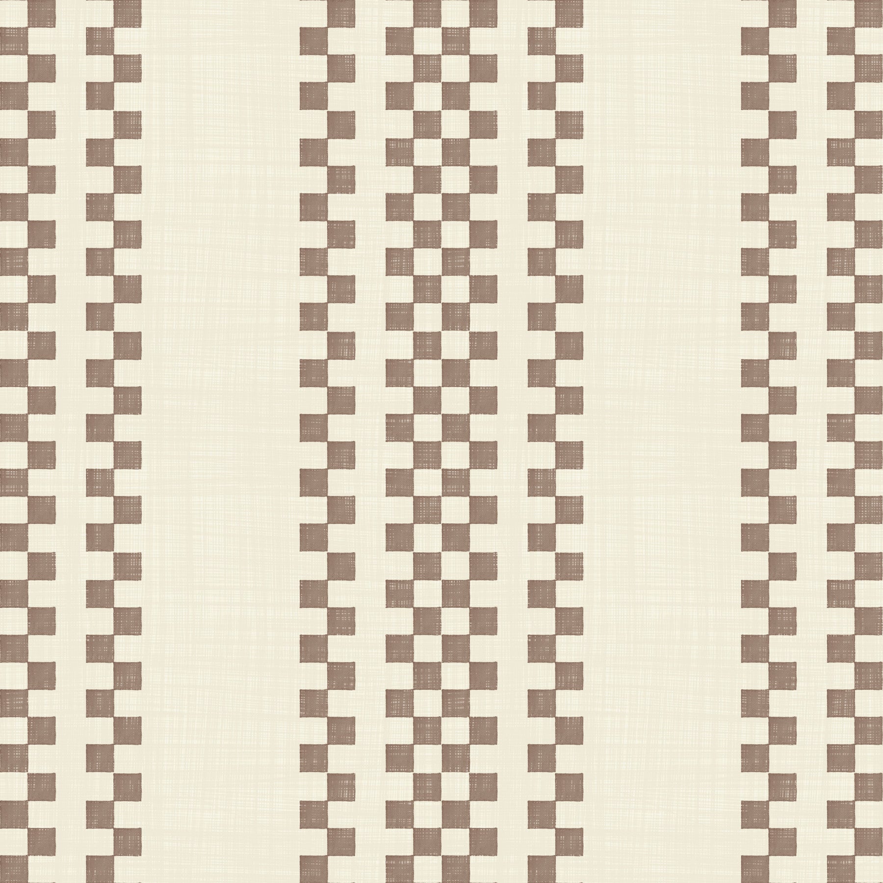 Ticking Checker Stripes - Chocolate Wallpaper⁠