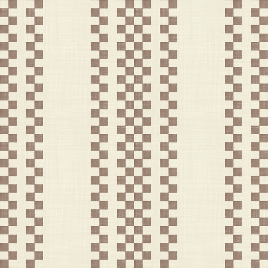 Ticking Checker Stripes - Chocolate Wallpaper⁠