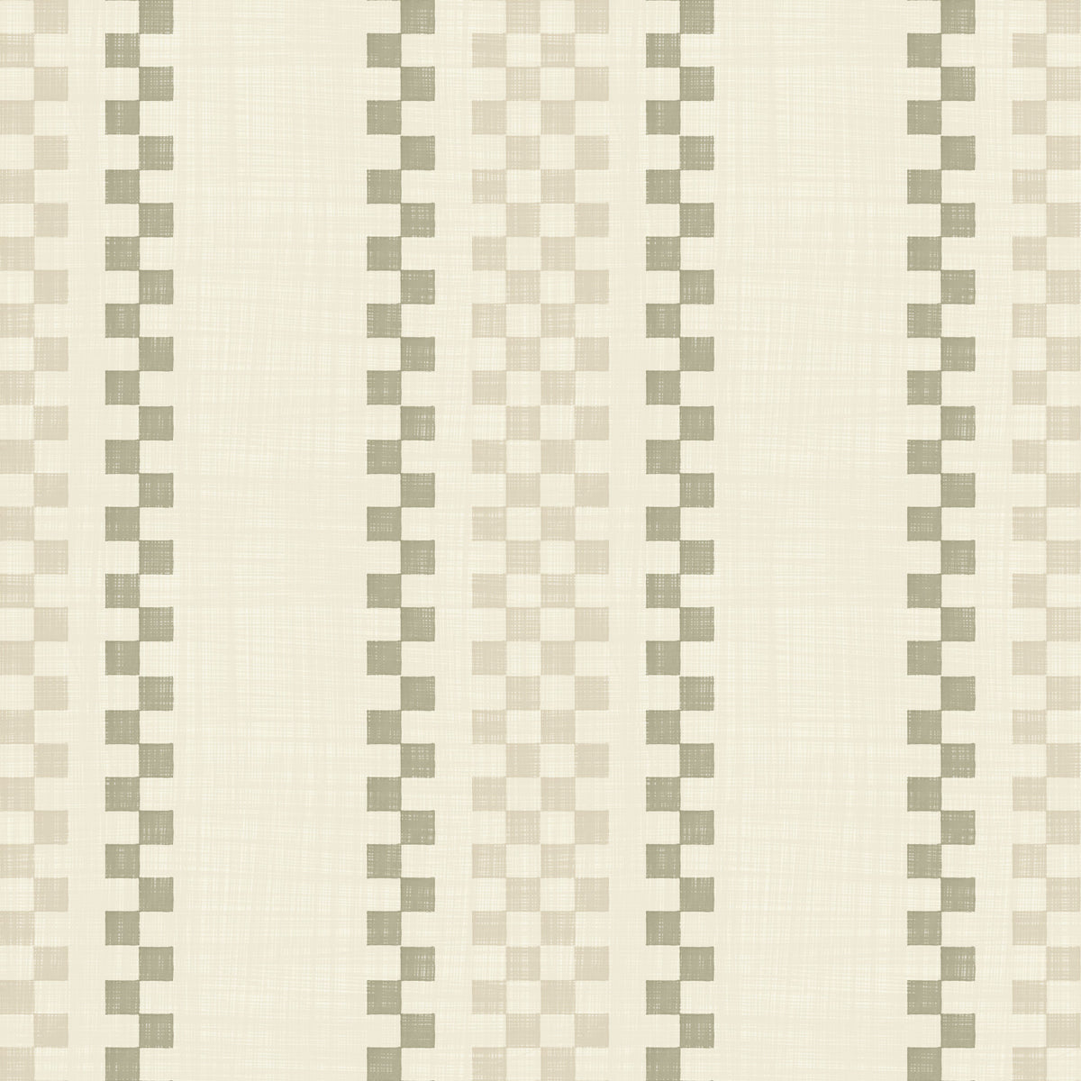 Ticking Checker Stripes - Cream & Sage Wallpaper⁠ in your room — zoomed