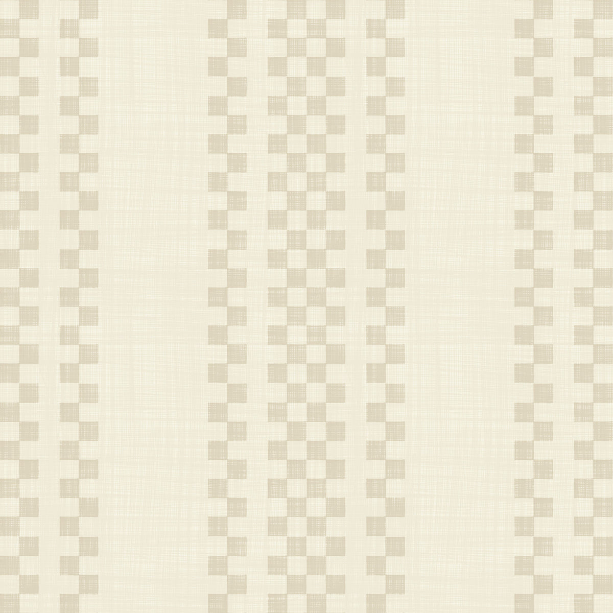 Ticking Checker Stripes - Cream Wallpaper⁠ in your room — zoomed