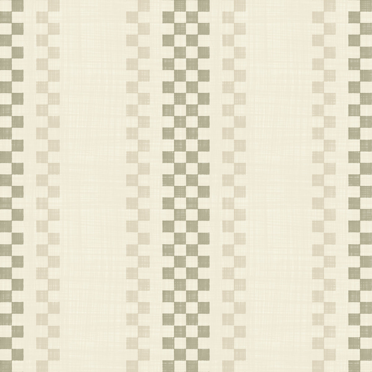 Ticking Checker Stripes - Sage & Cream Wallpaper⁠ in your room