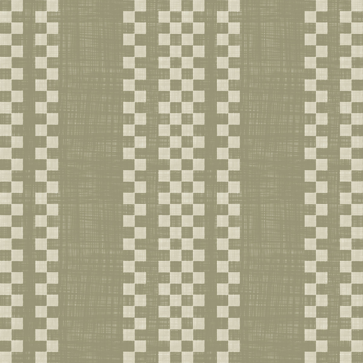 Ticking Checker Stripes - Sage Canvas Wallpaper⁠ in your room
