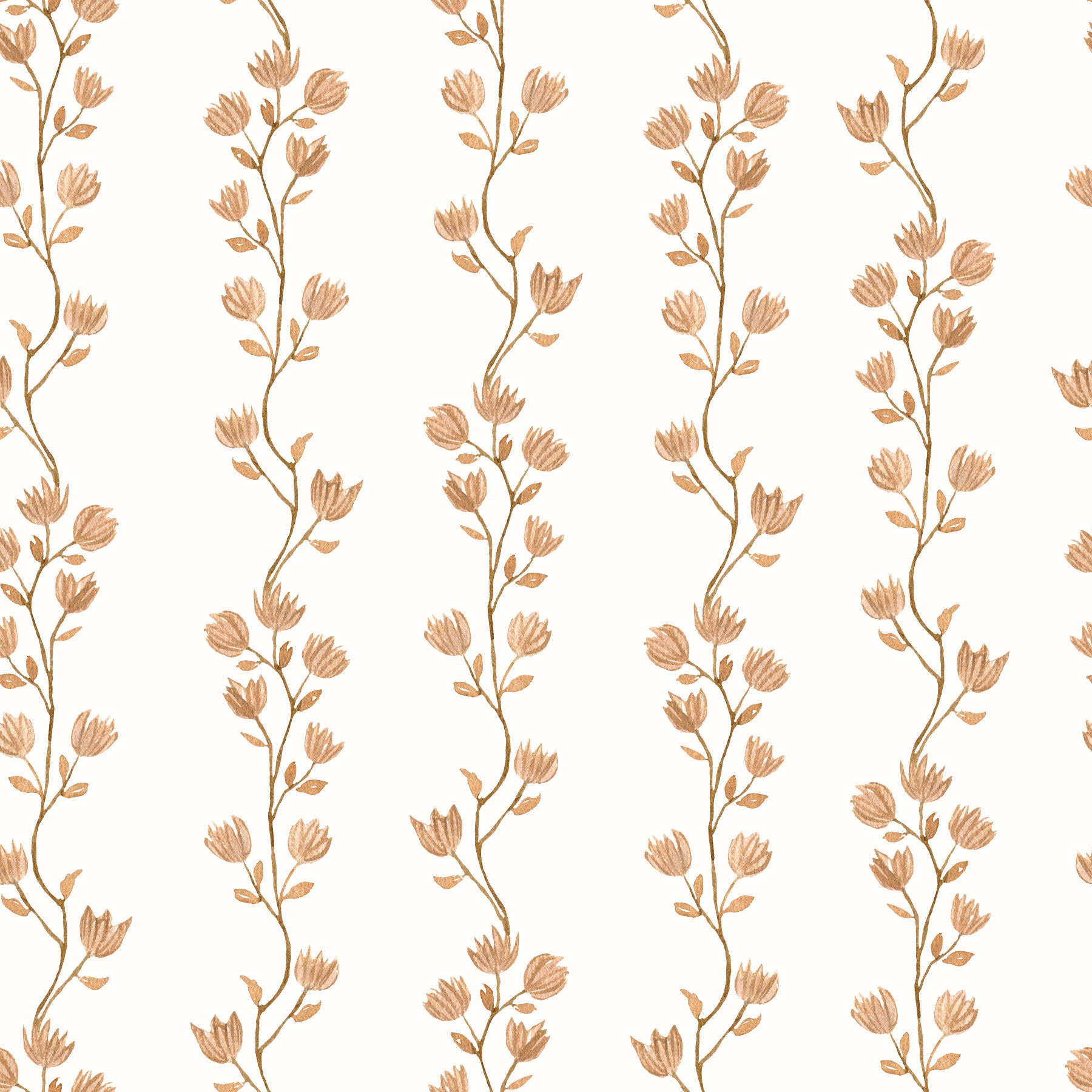 Serene Beige Botanical Vines Wallpaper⁠