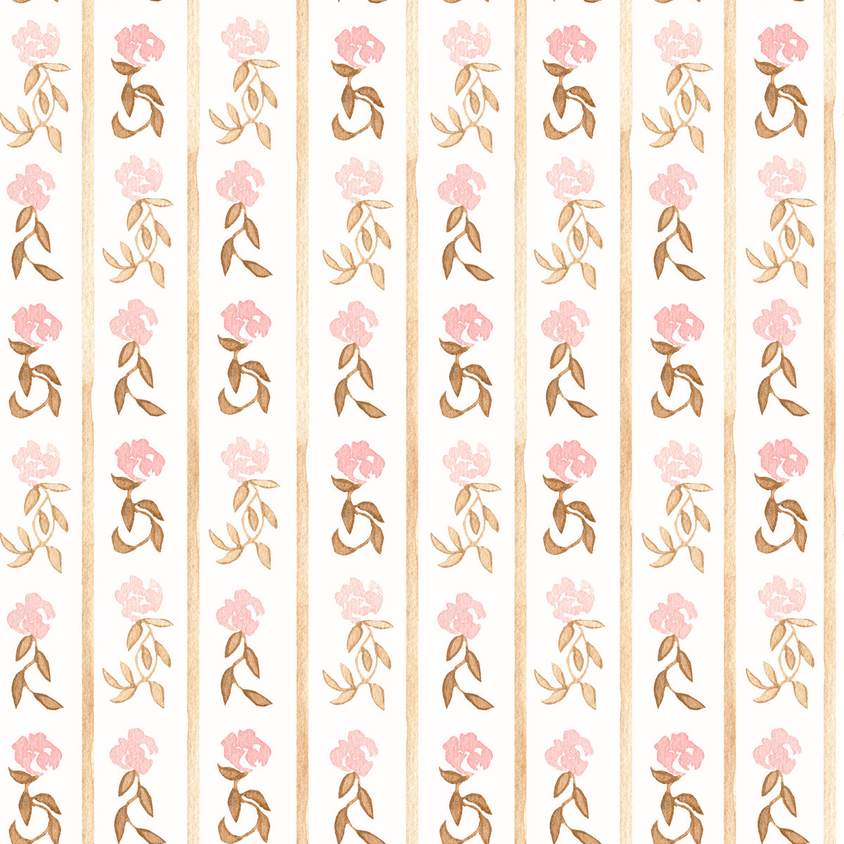 Watercolor Blush Rose Stripe Wallpaper⁠ in your room