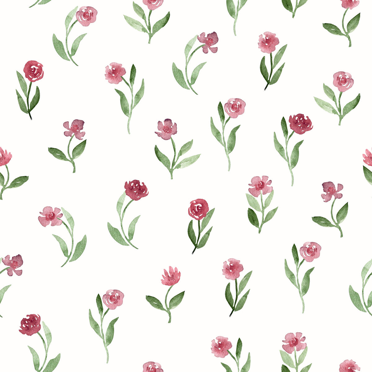 Minimalist Botanical Rose Sprigs Wallpaper⁠ in your room