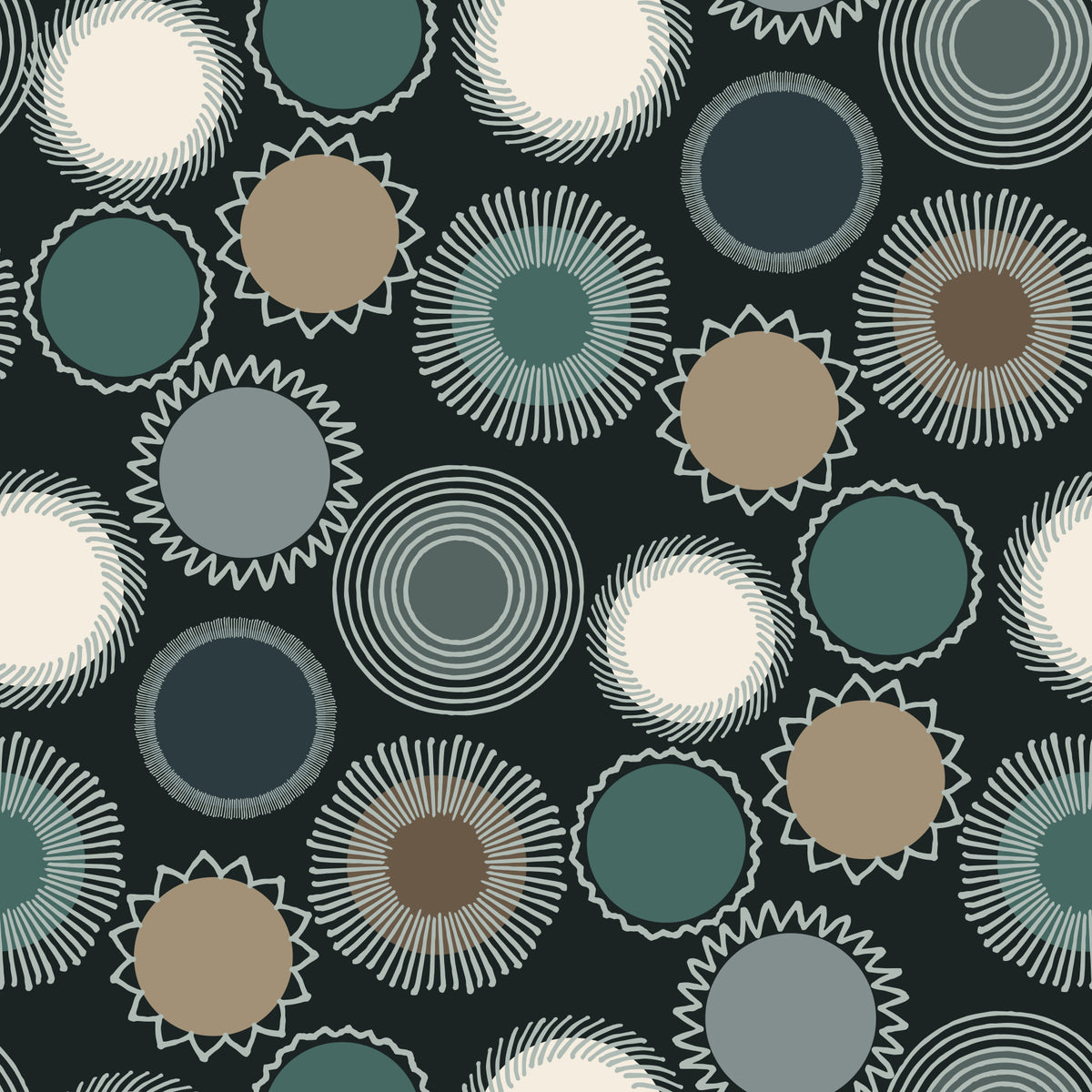 Graphic Sunburst Repeat Wallpaper⁠ in your room