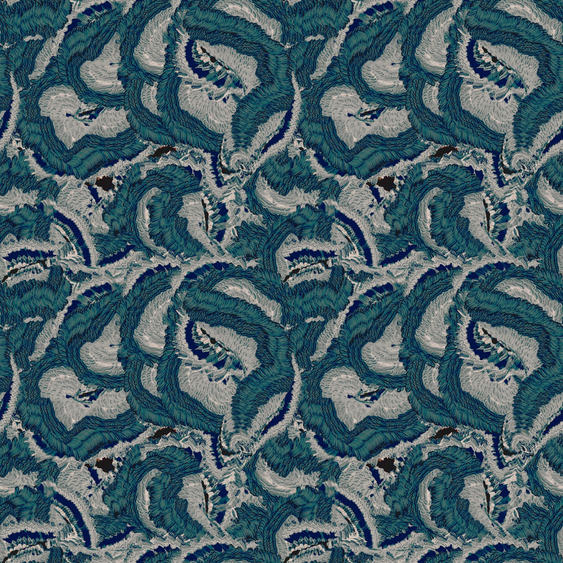 Textured Teal Waves Wallpaper⁠