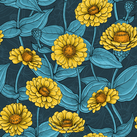 Yellow zinnia garden botanical Wallpaper⁠