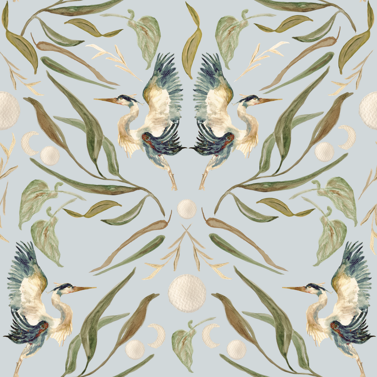 Blue Heron Moon Cycle Wallpaper⁠ in your room