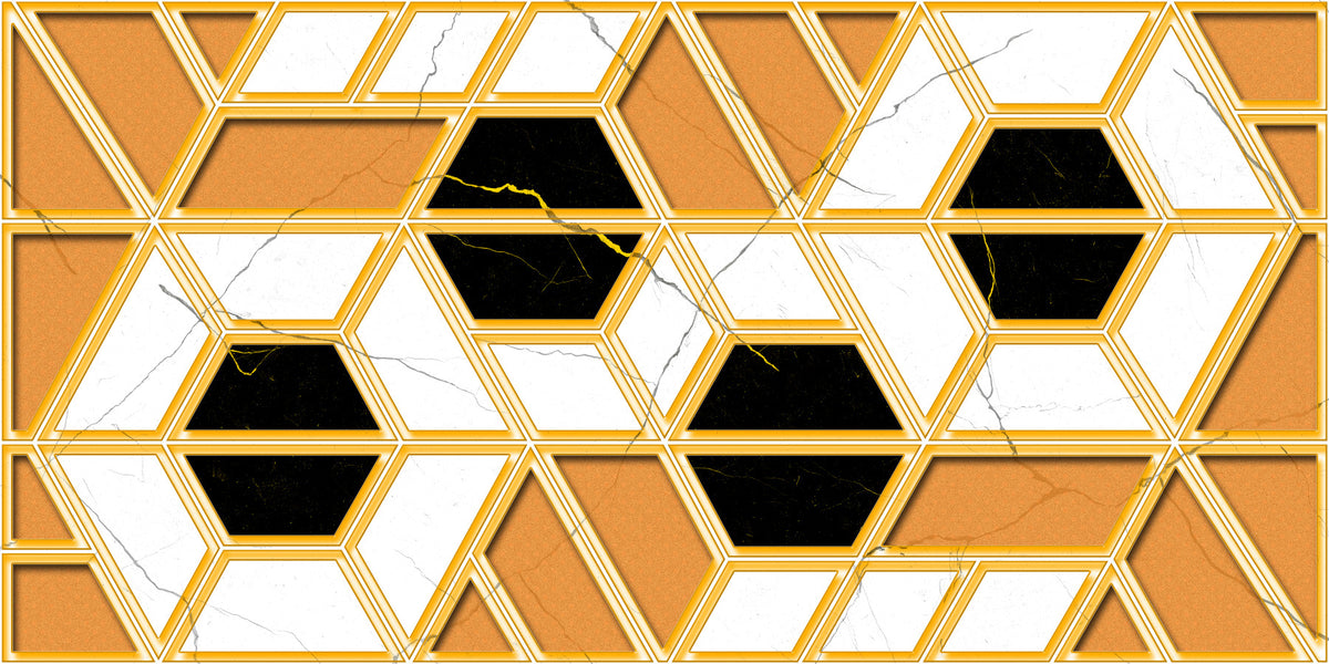 Luxury Gold Geometric Marble Wallpaper Wall Mural in your room