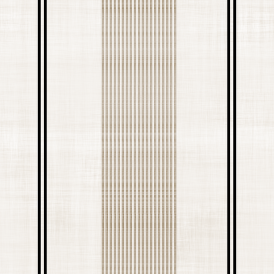 Beige and Black Stripe Linen Look Texture Wallpaper⁠