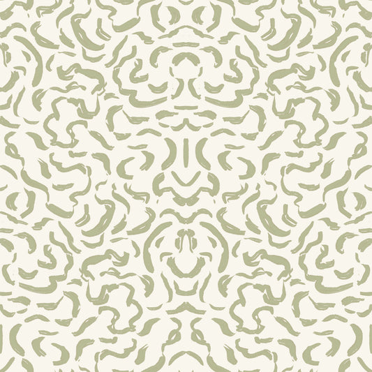Minimalist Sage Brushstroke Lines Wallpaper⁠