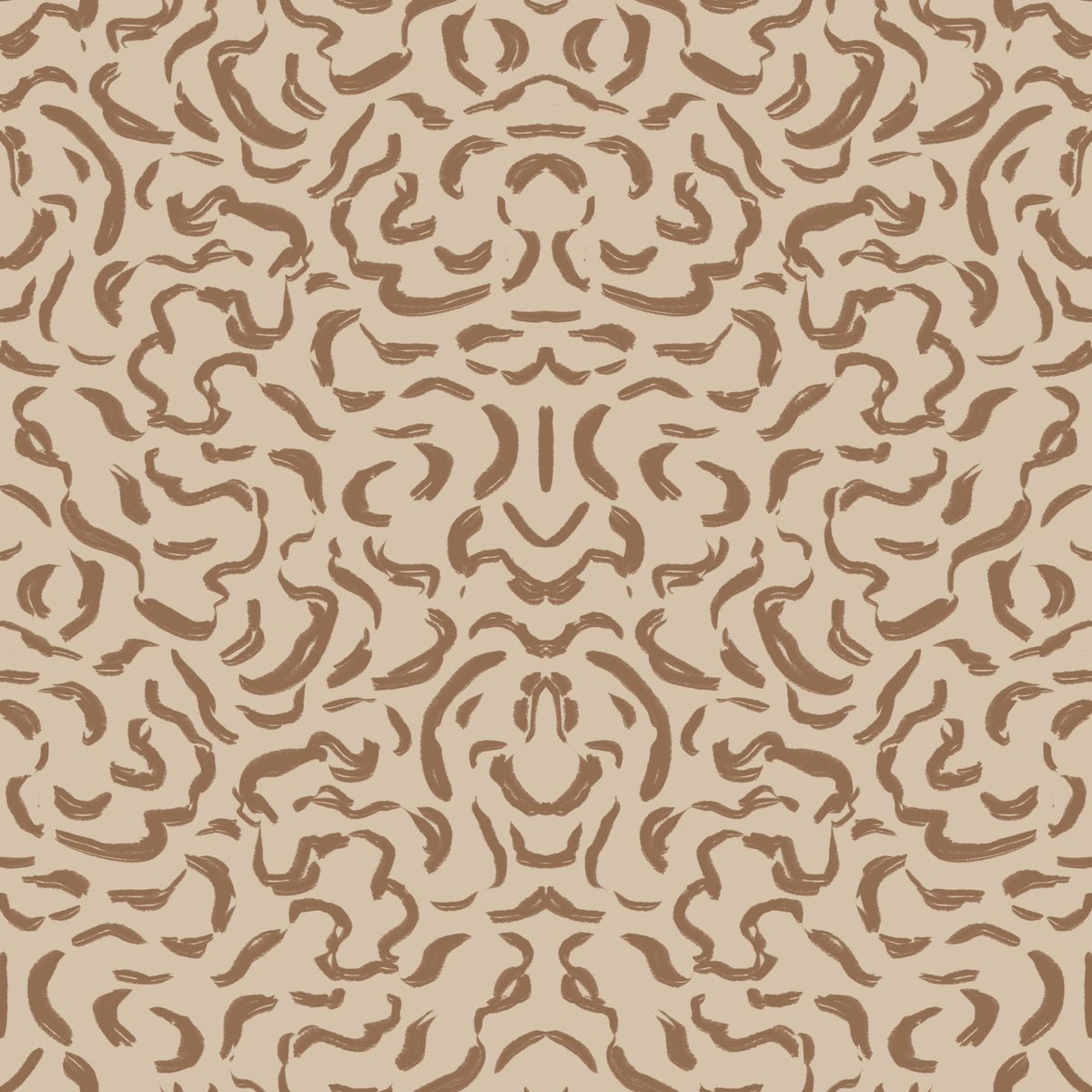 Organic Mocha Brushstroke Pattern Wallpaper⁠ in your room — zoomed