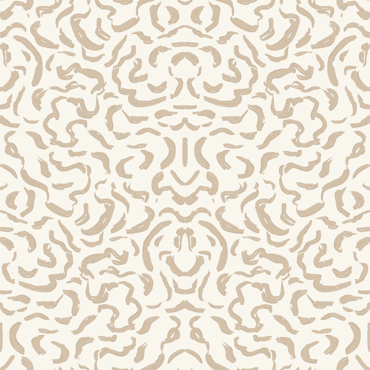 Soft Beige Hand-Drawn Curves Wallpaper⁠ in your room