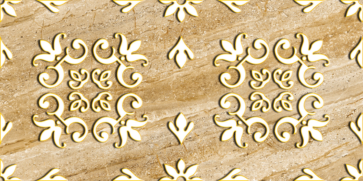 Golden Vines & Leaves Wall Mural Wall Mural in your room — zoomed