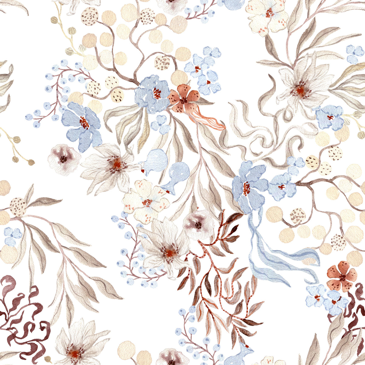 Ethereal Botanical Field Wallpaper⁠ in your room — zoomed