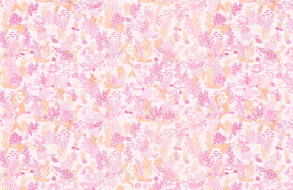 Pink Mermaid Underwater Fantasy Wallpaper⁠ in your room