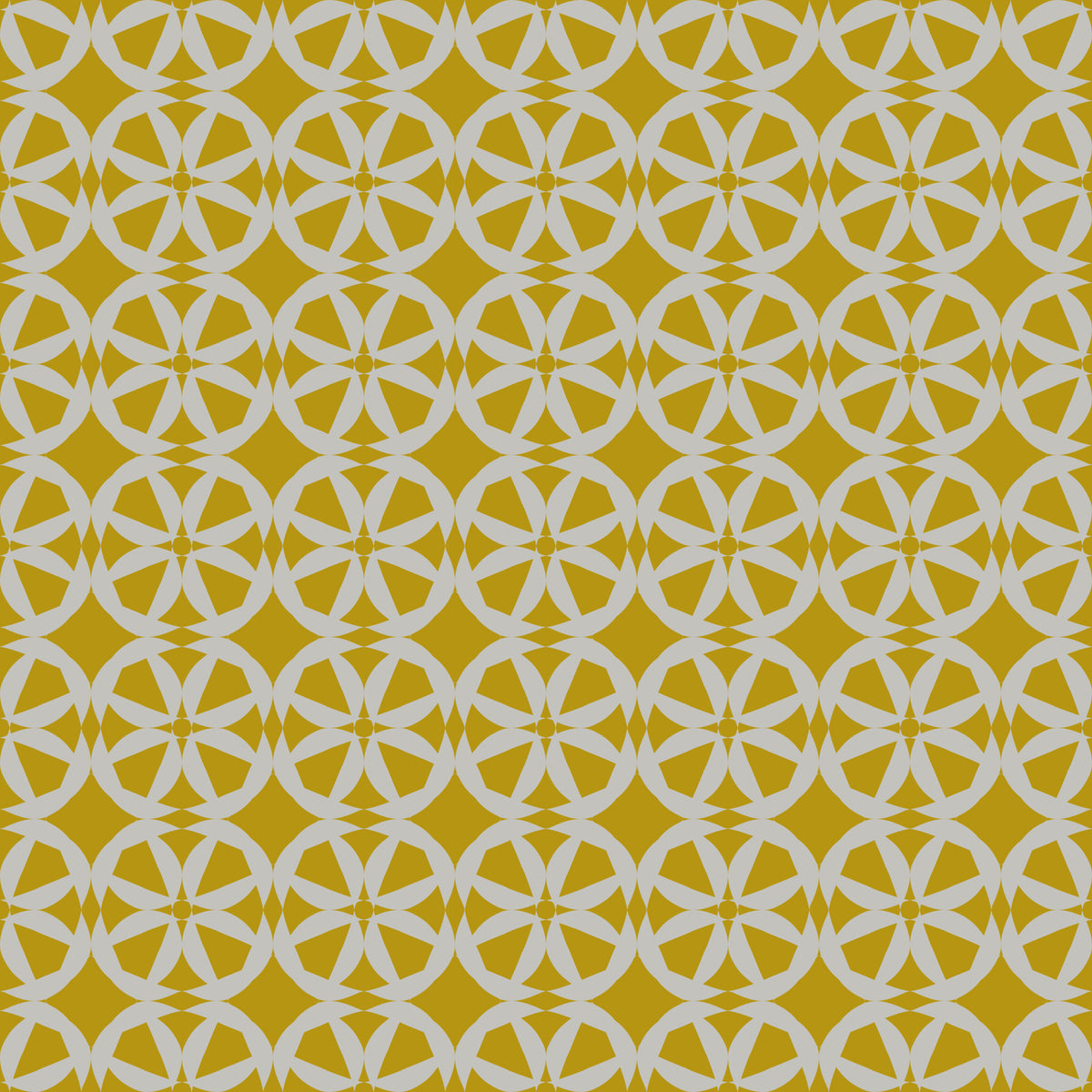 Abstract Mustard Circular Mosaic Wallpaper⁠ in your room — zoomed