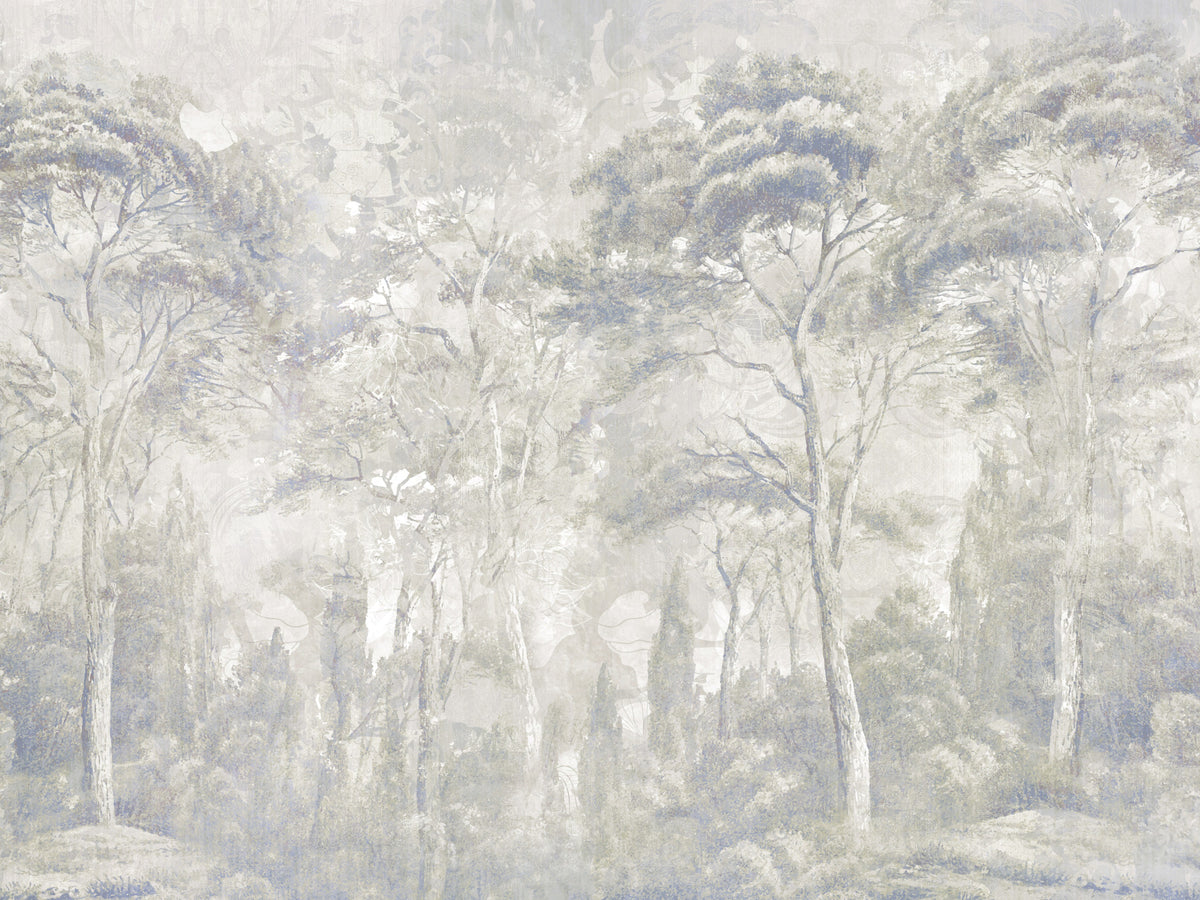 Warm Sand Grey Misty Forest Landscape Wall Mural Wall Mural in your room
