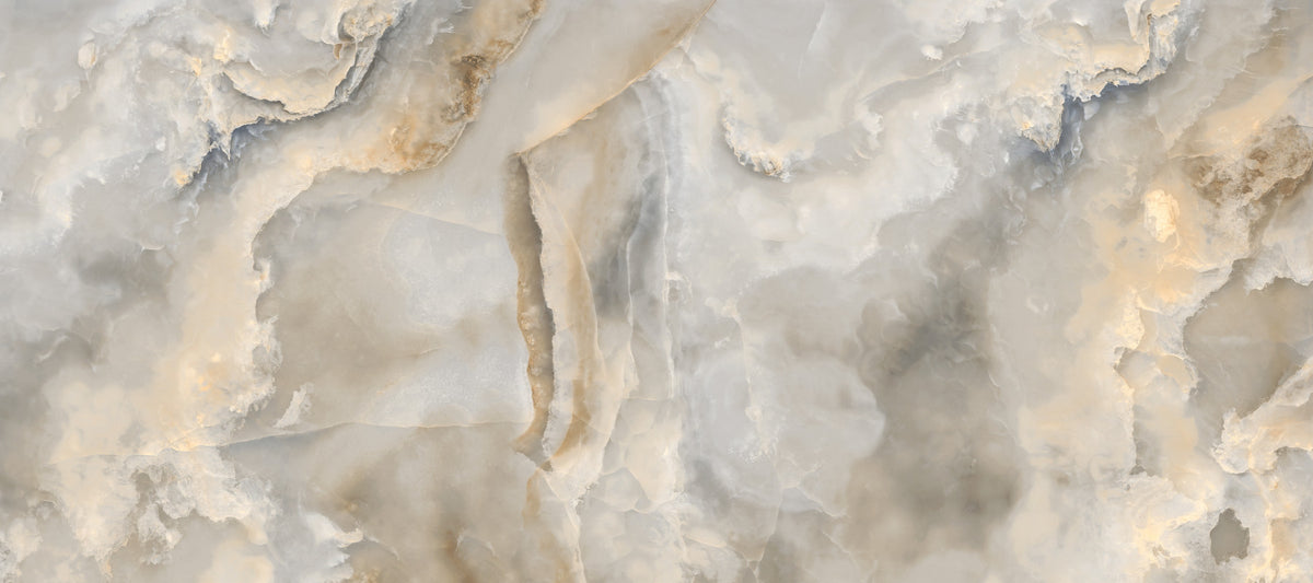Natural Cream Onyx Stone Texture Wall Mural in your room — zoomed