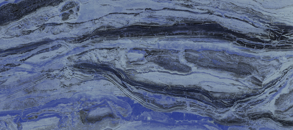 Midnight Blue Ethereal Marble Wall Mural in your room — zoomed