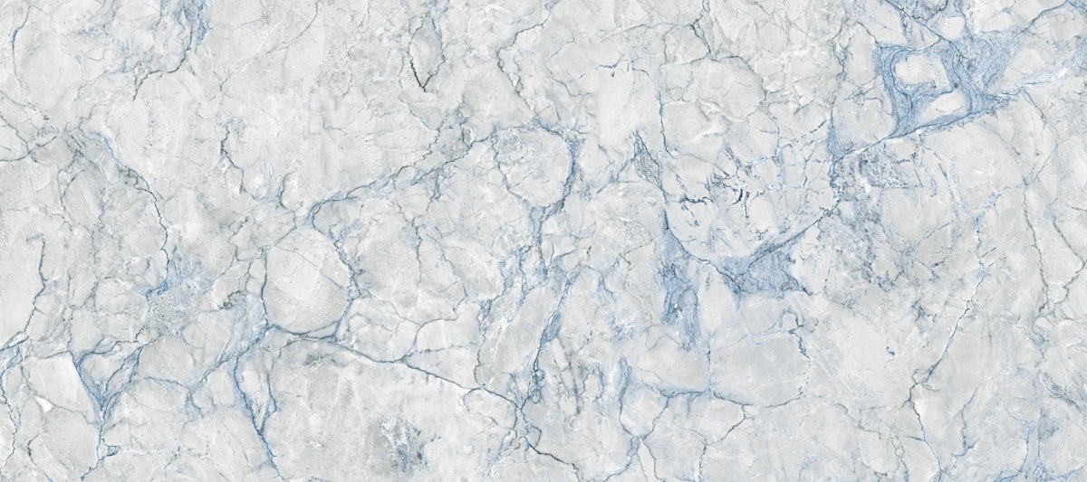 Cool Blue Marble Vein Texture Wall Mural in your room — zoomed