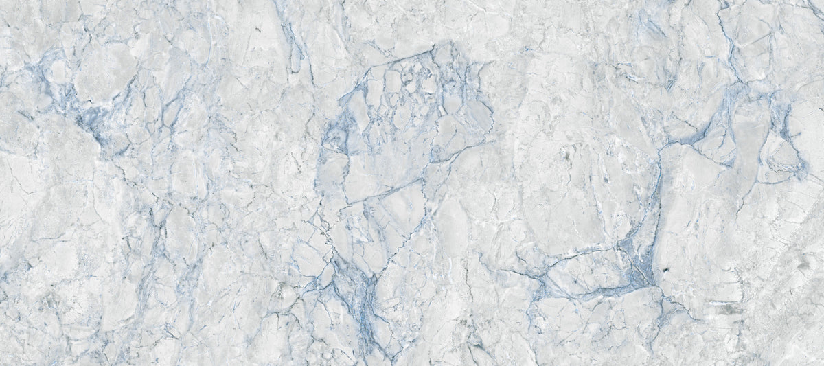 Ethereal Blue and White Marble Slab Wall Mural in your room — zoomed