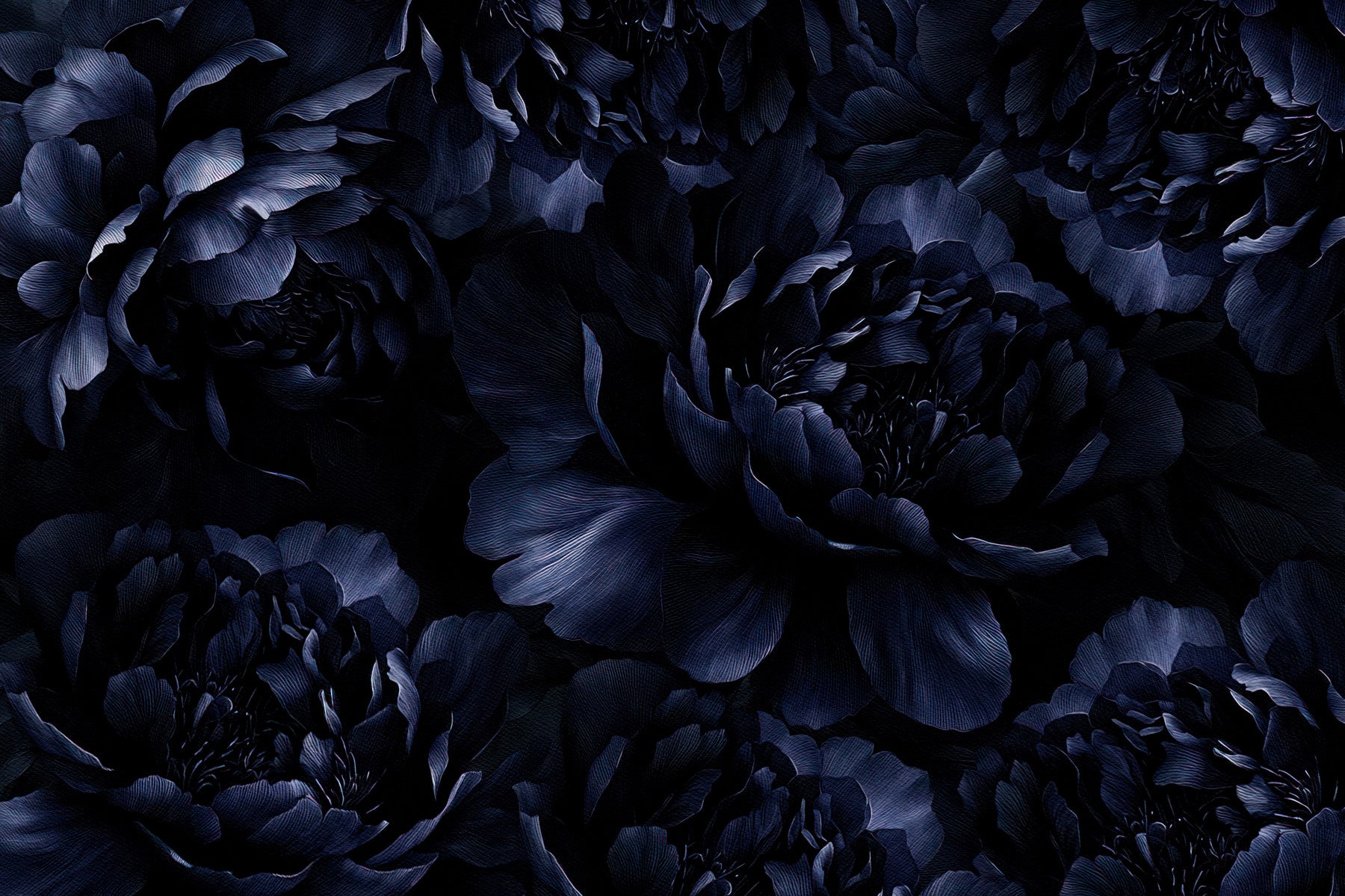 Midnight Peony Bloom Wall Mural