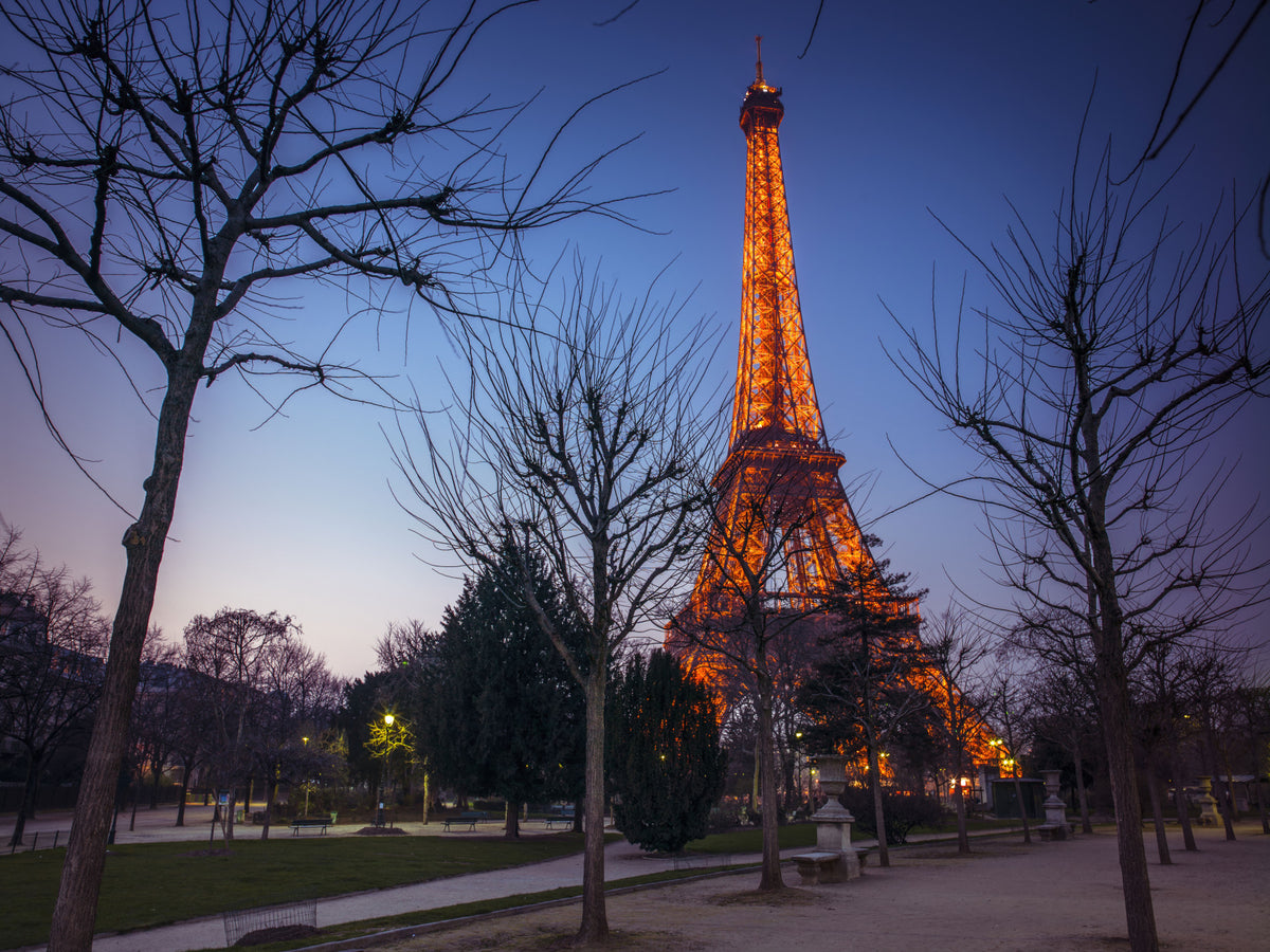 Architectural Twilight Parkscape Wall Mural in your room — zoomed
