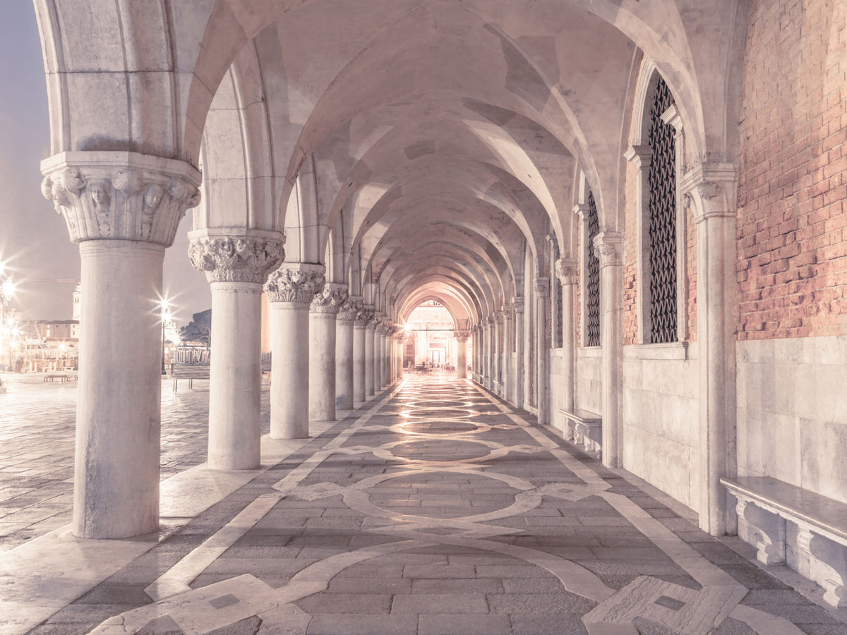 Stonework Corridor Perspective Wall Mural in your room — zoomed