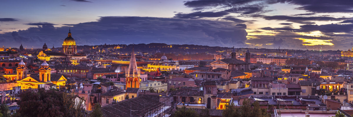 Roman Dusk Panorama Wall Mural in your room — zoomed