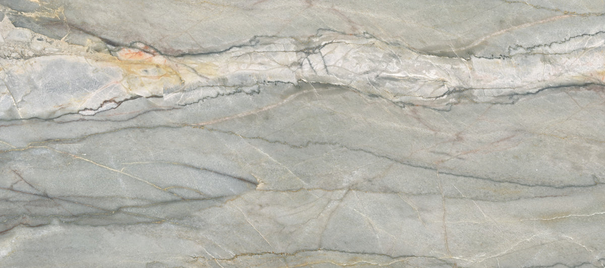 Serene Grey Marble Vein Wall Mural in your room — zoomed