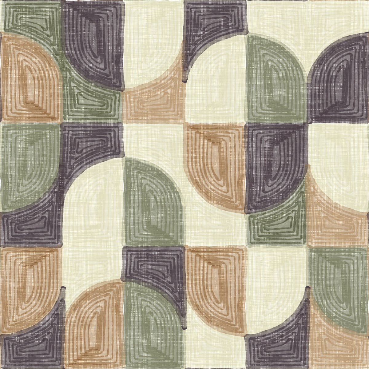 Bold Textured Hand Painted Geometries Curated Harmony Tones Wallpaper⁠ in your room — zoomed